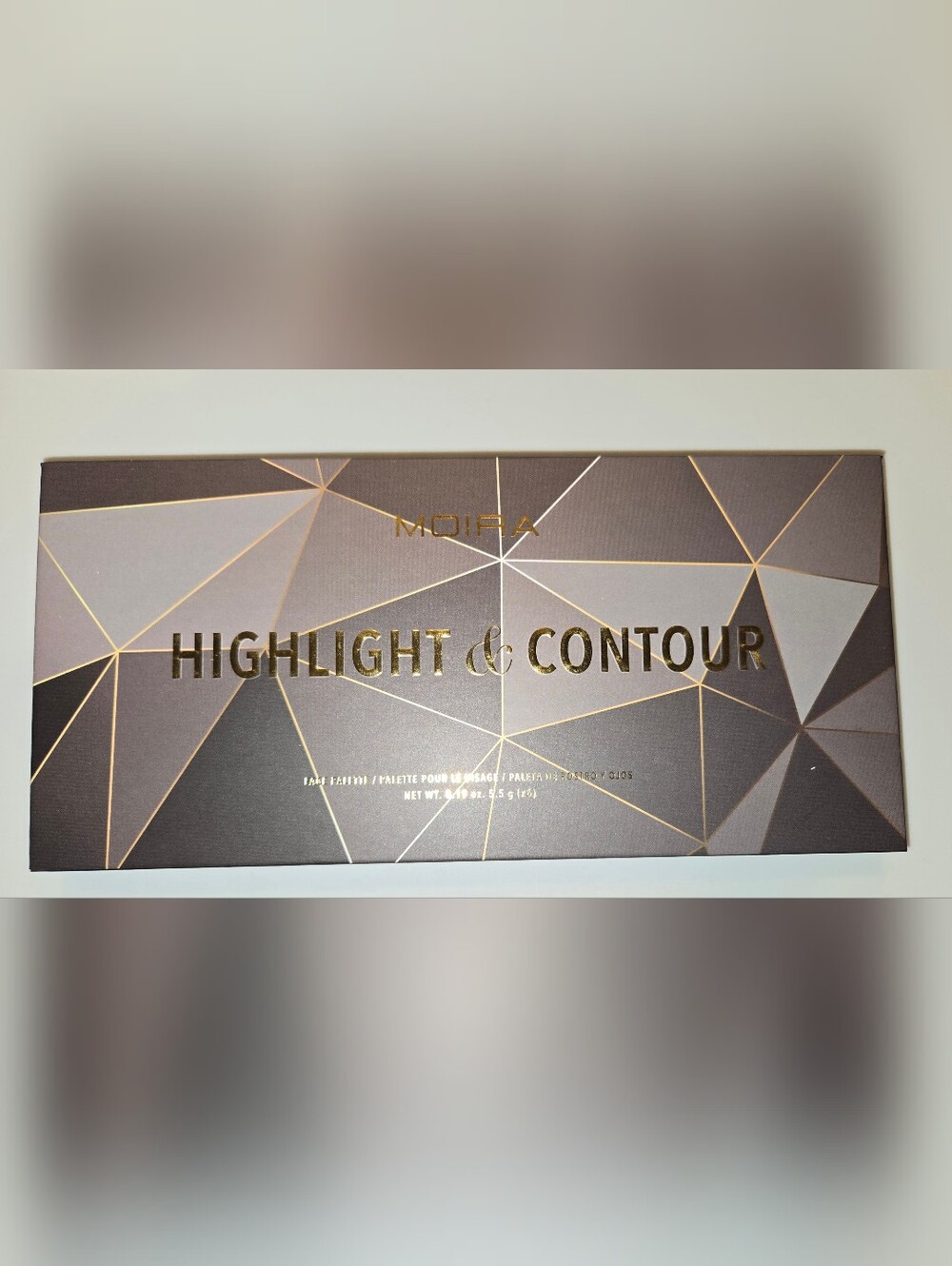 Moira Highlight & Contour Palette — Taupe Brown with Gold Accents